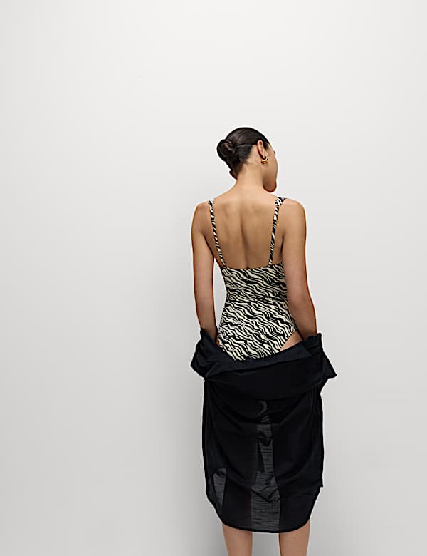 360 Tummy Control Printed Plunge Swimsuit - MX