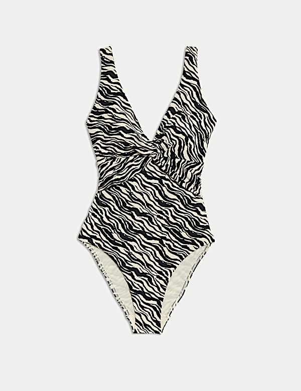 360 Tummy Control Printed Plunge Swimsuit - MX
