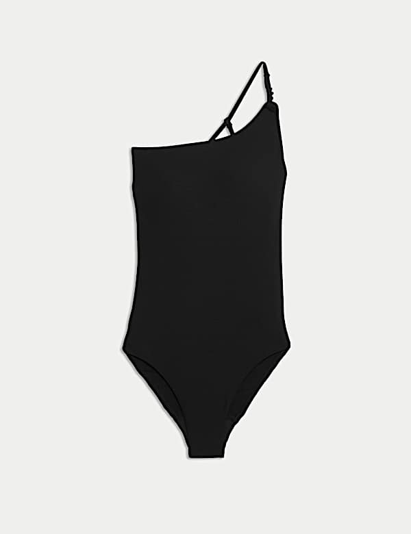 Textured One Shoulder Padded Swimsuit - IL