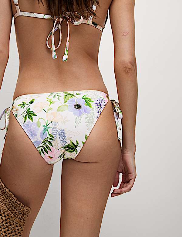 Printed Tie Side Bikini Bottoms