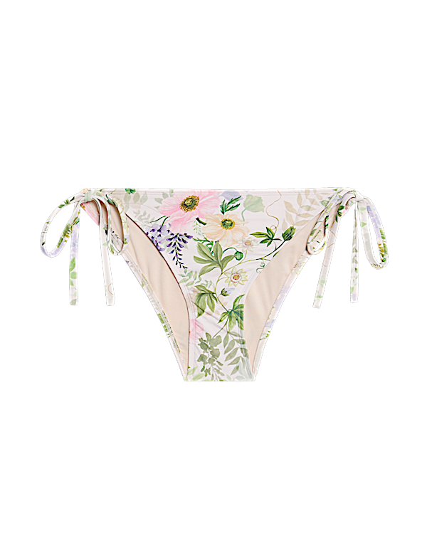 Printed Tie Side Bikini Bottoms