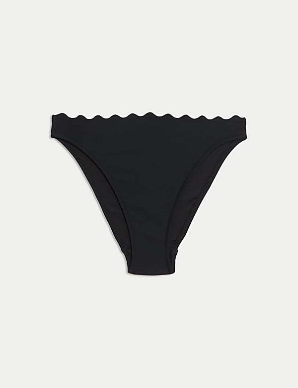 Neoprene Scallop High Leg Bikini Bottoms - CH
