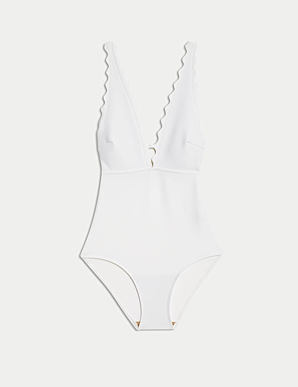 Neoprene Scallop Plunge Swimsuit - MV
