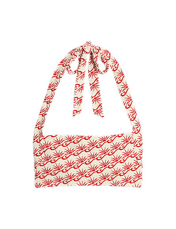 Printed Padded Halterneck Bikini Top