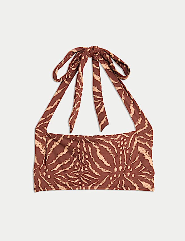 Haut de bikini ampliforme dos nu avec imprimé - BE