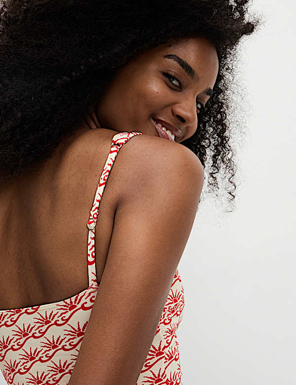 Floral Square Neck Tankini Top