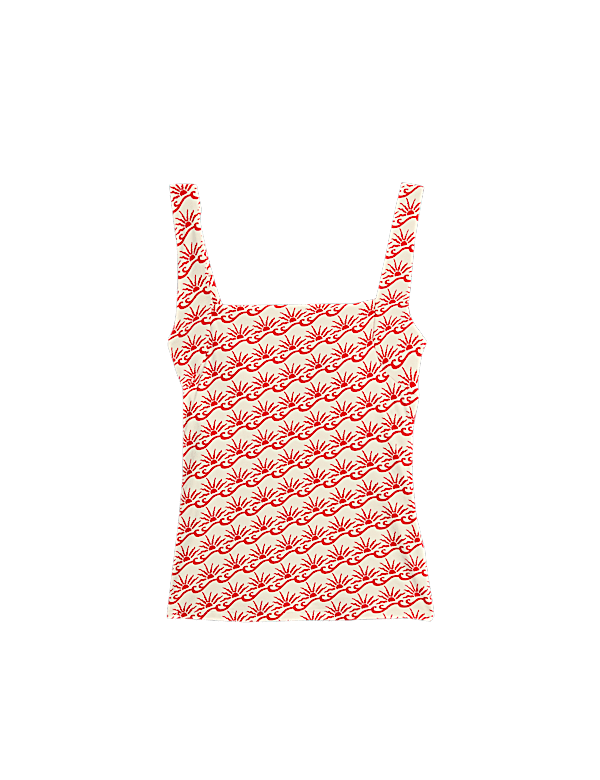 Floral Square Neck Tankini Top