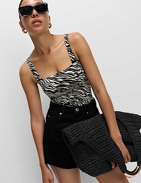 Floral Square Neck Tankini Top - BN