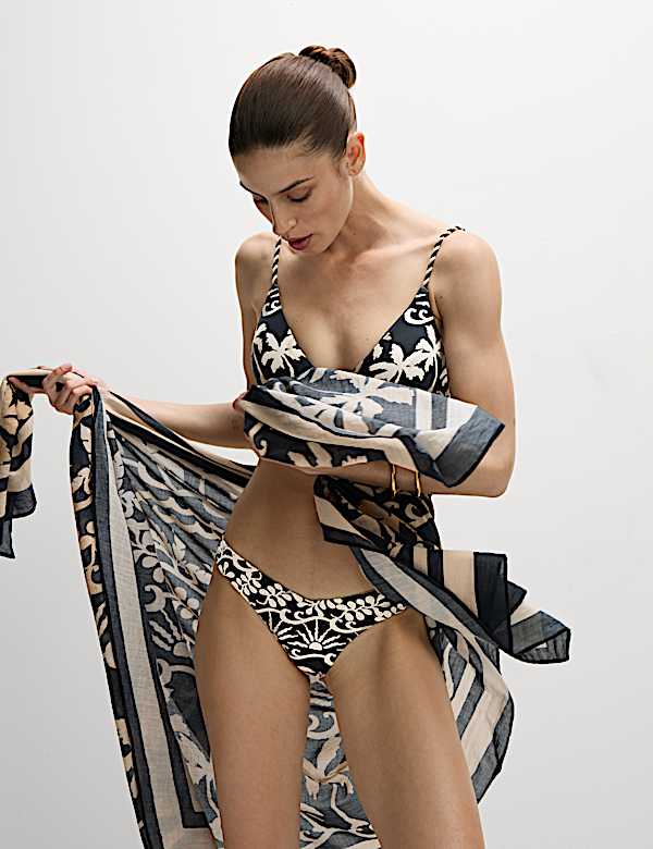 Printed Padded Plunge Bikini Top