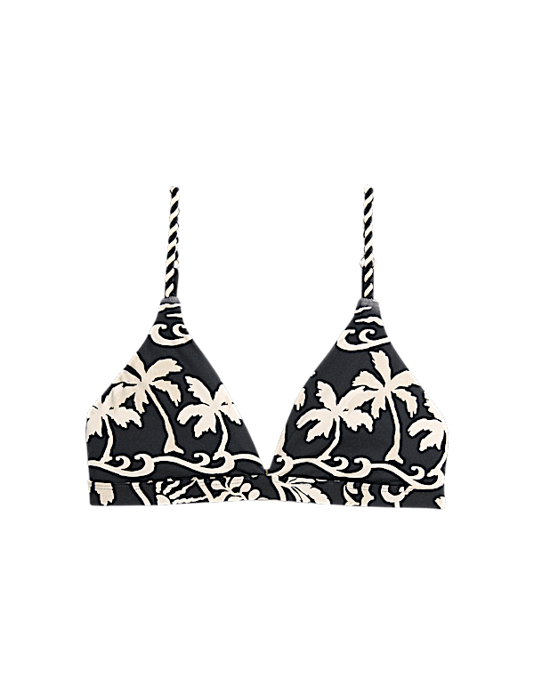 Printed Padded Plunge Bikini Top