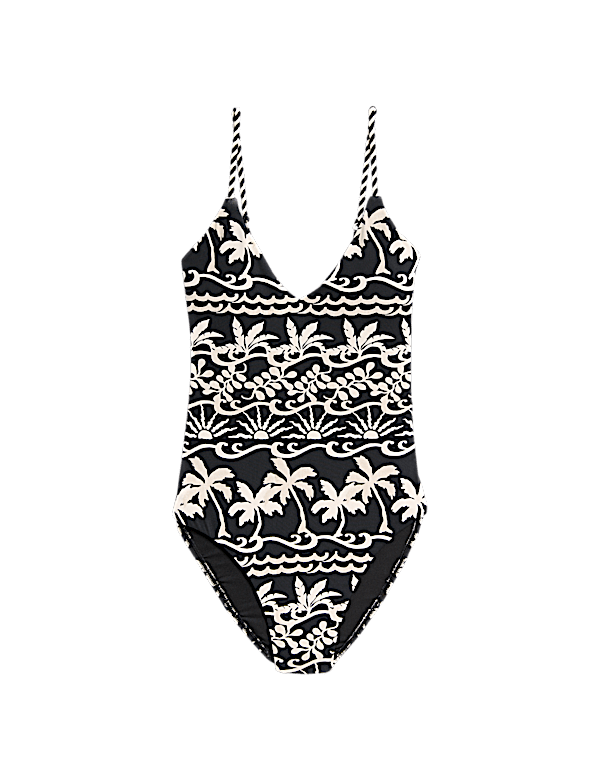 Printed Padded Plunge Swimsuit
