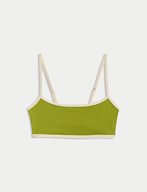 Haut de bikini &agrave; d&eacute;collet&eacute; rond et finitions contrast&eacute;es - FR