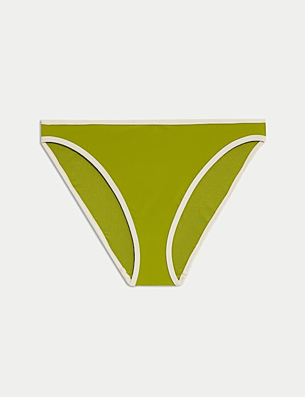 Contrast Trim High Leg Bikini Bottoms - NL