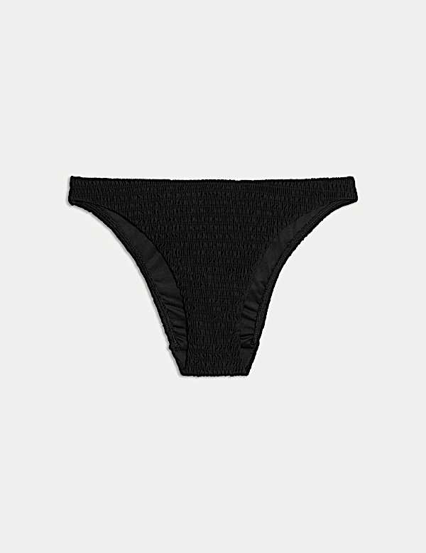 Shirred High Leg Bikini Bottoms - NZ