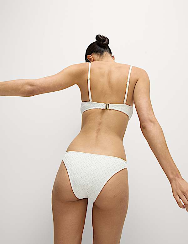 Broderie High Leg Bikini Bottoms - FR