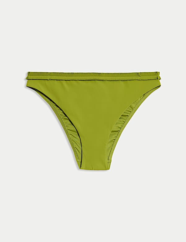 Pleated High Leg Bikini Bottoms - JP