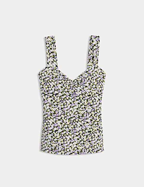 Printed Tummy Control Sweetheart Tankini - RO