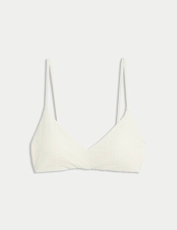 Lace Textured Scoop Neck Bikini Top - AU