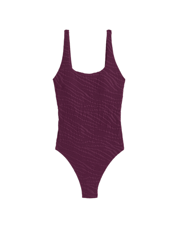 Textured Scoop Neck Swimsuit