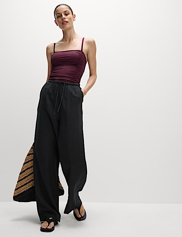 Tummy Control Ruched Bandeau Swimsuit - NZ