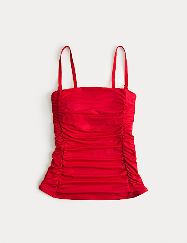 Square Neck Tummy Control Ruched Tankini - CZ