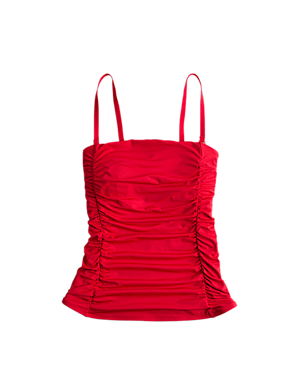 Square Neck Tummy Control Ruched Tankin