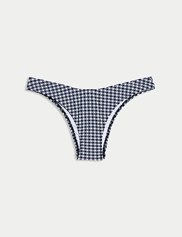 Gingham High Leg Bikini Bottoms - RO