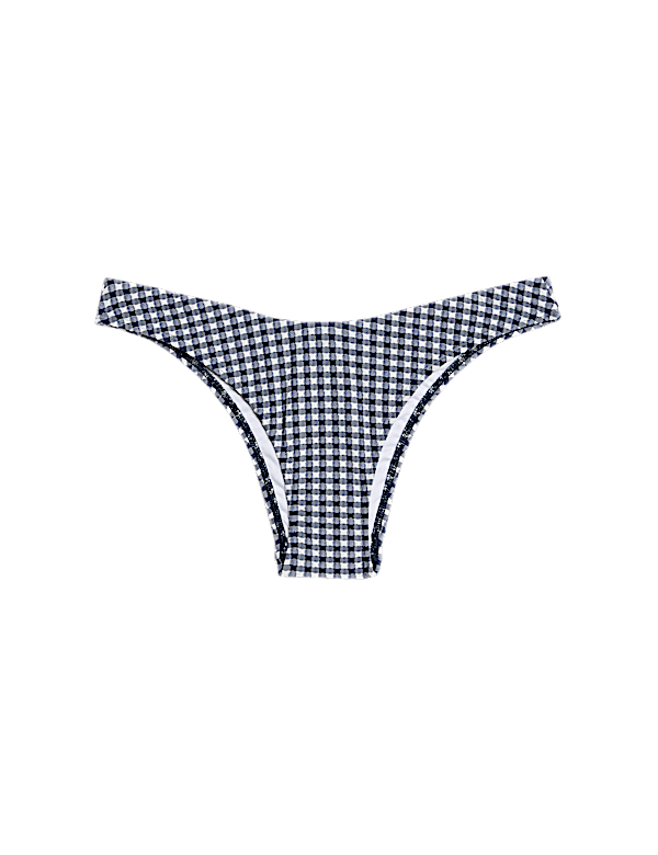 Gingham High Leg Bikini Bottoms