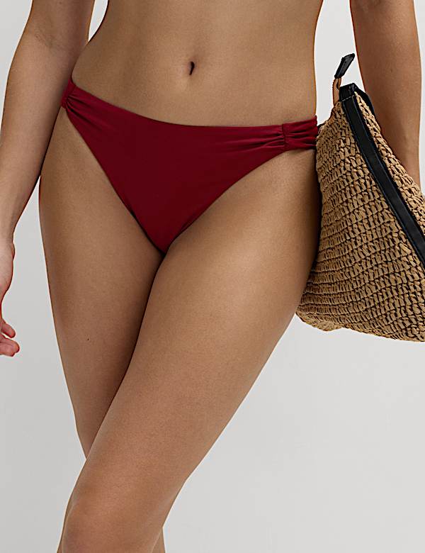 Ruched High Leg Bikini Bottoms - FI