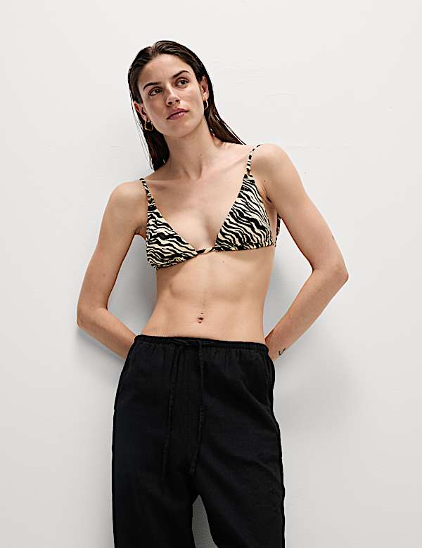 Haut de bikini triangle &agrave; imprim&eacute; animal - CH