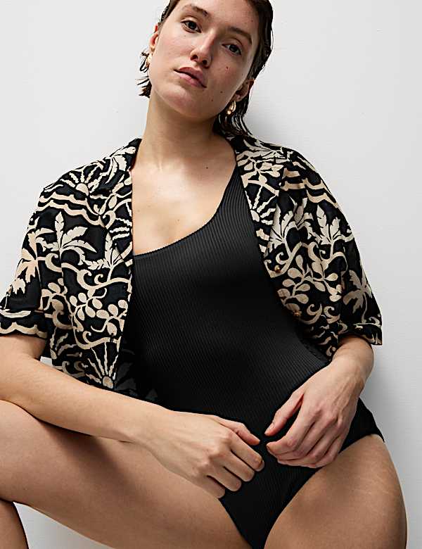 Period Ribbed Scoop Neck Swimsuit - TW