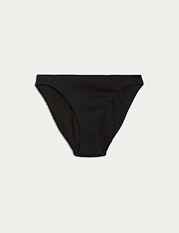 Ribbed High Leg Bikini Bottoms - BG