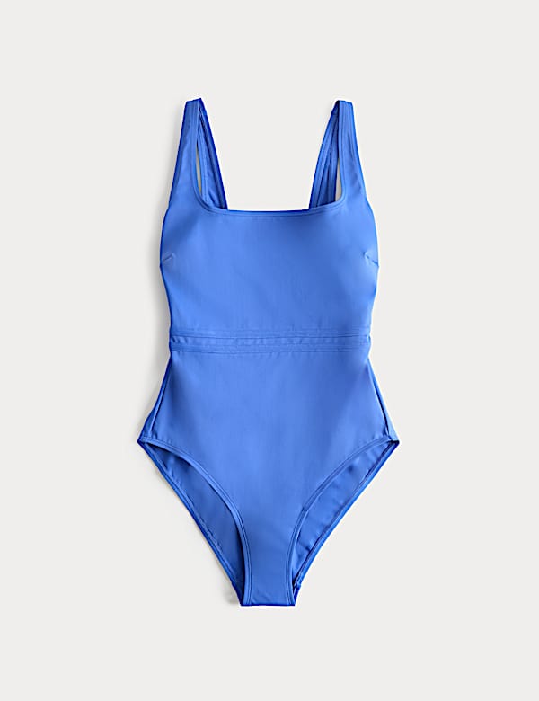 Maillot de bain sculptant &agrave; d&eacute;collet&eacute; rond et panneaux - FR