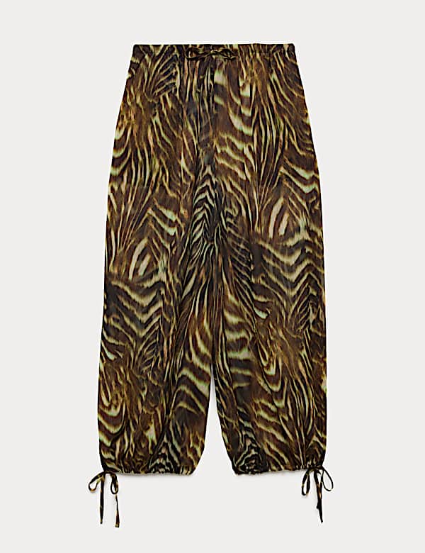 Printed Bubble Hem Beach Trousers - AU