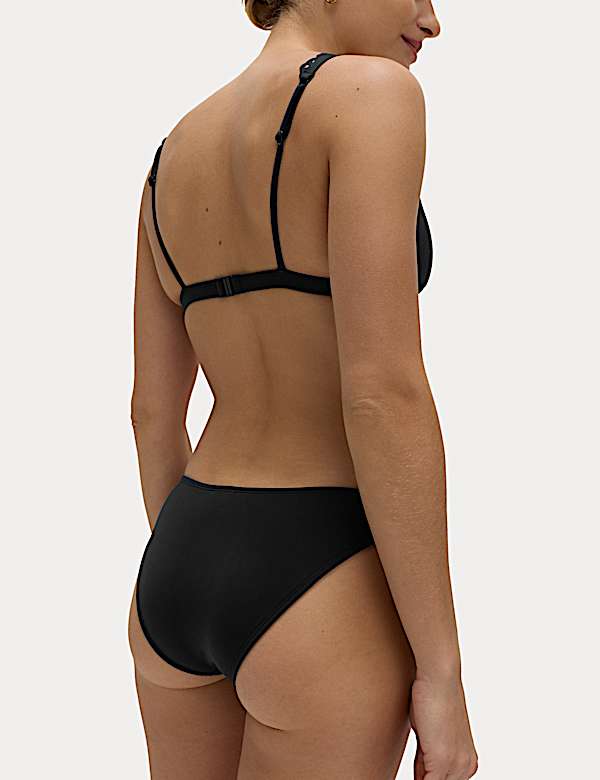 Sculpt Broderie Trim High Leg Bikini Bottoms