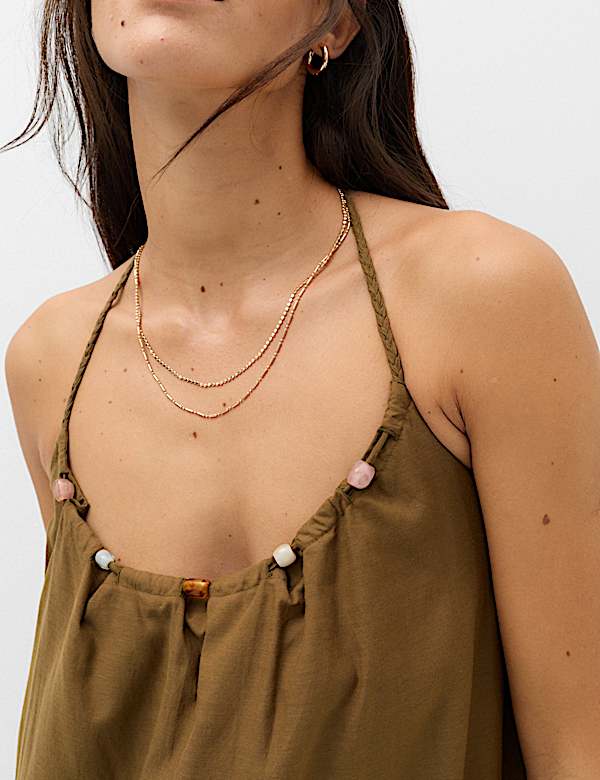 Pure Cotton Beaded Strappy Beach Dress - AU