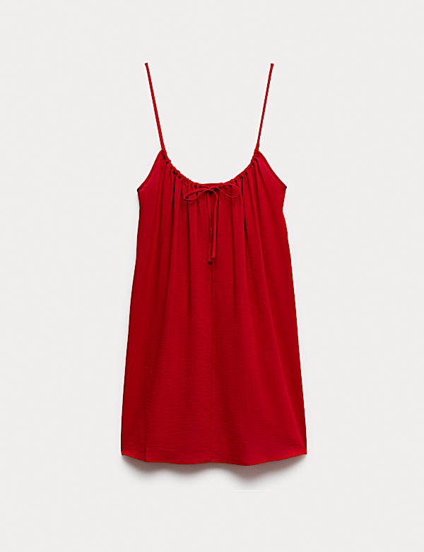 Tie Front Strappy Mini Slip Dress - GR