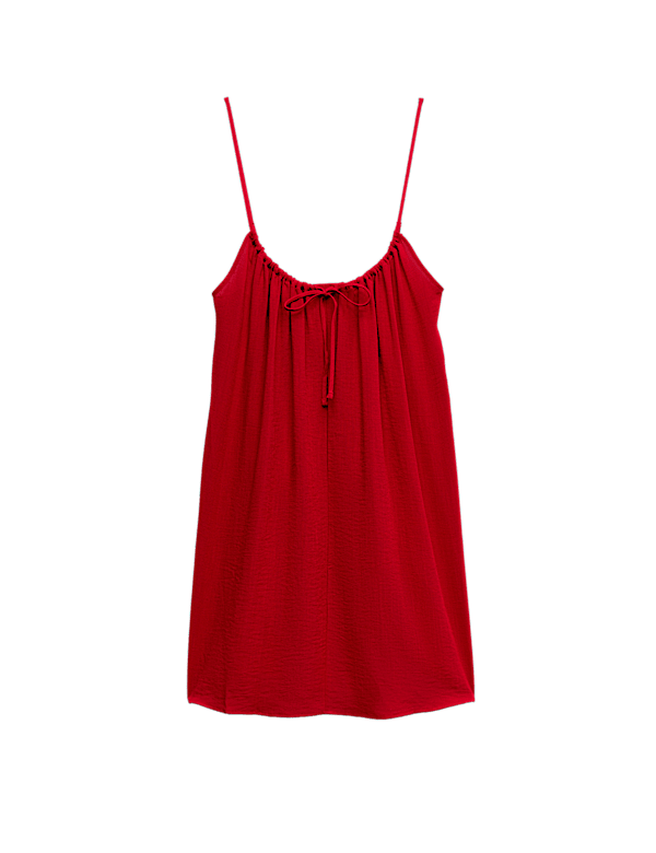 Tie Front Strappy Mini Slip Dress