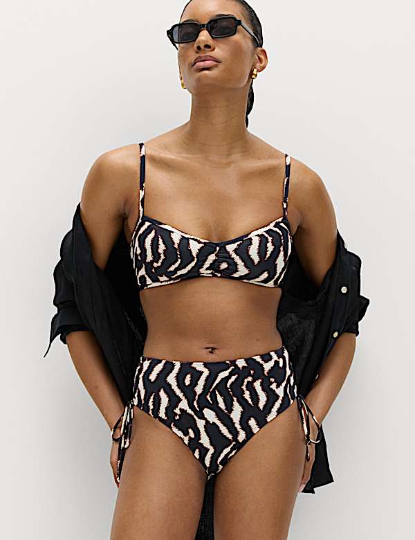 Tummy Control Printed Bikini Bottoms - CZ