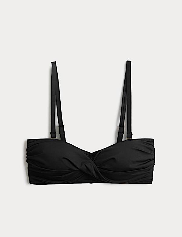 Wattiertes Bandeau-Bikinioberteil mit Twist-Detail vorne - AT