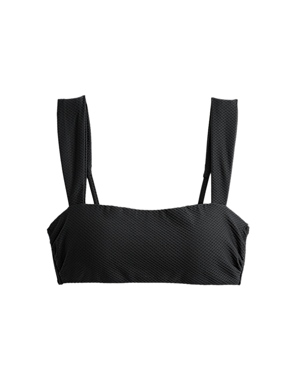 Textured Honeycomb Padded Square Neck Bikini Top