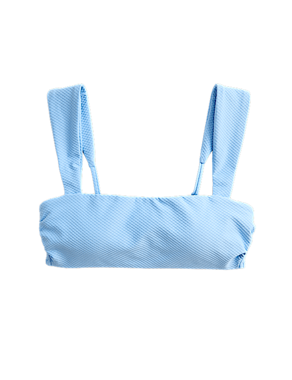 Textured Honeycomb Padded Square Neck Bikini Top