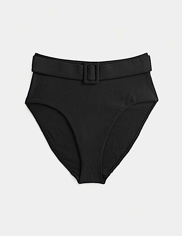 Textured Honey Comb High Waist Bikini Bottoms - BN