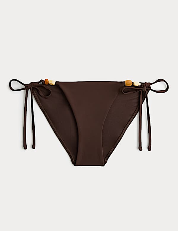 Beaded Tie Side Bikini Bottoms - RS