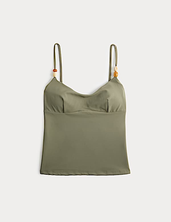 Bead Detail Scoop Neck Tankini Top - LU