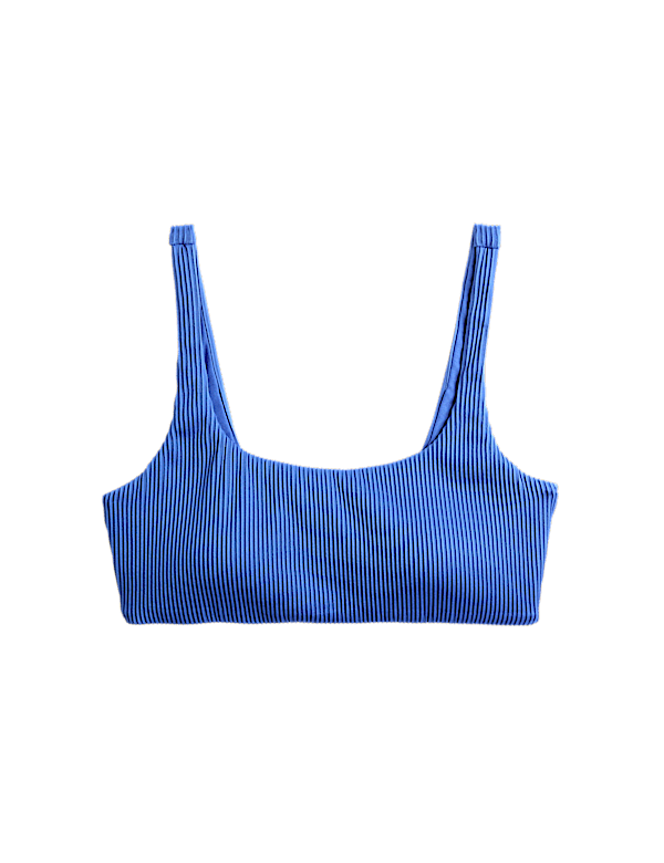 Ribbed Scoop Neck Bikini Top