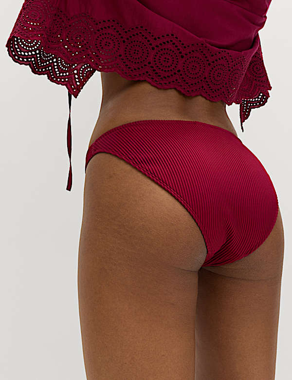 Ribbed High Leg Bikini Bottoms - PT