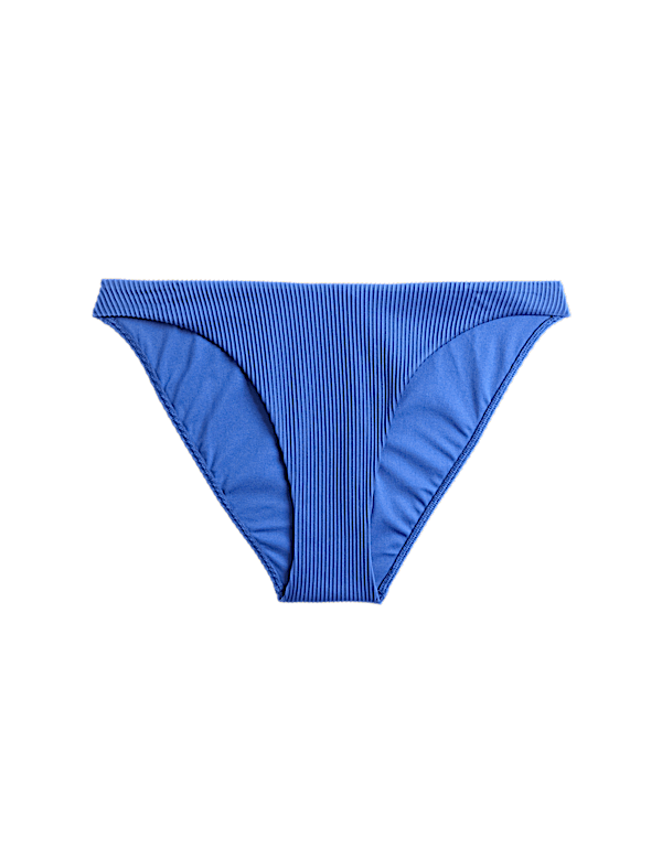 Ribbed High Leg Bikini Bottoms