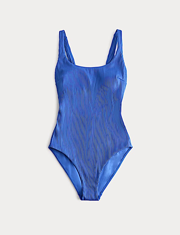 Ribbed Textured Scoop Neck Swimsuit - FR
