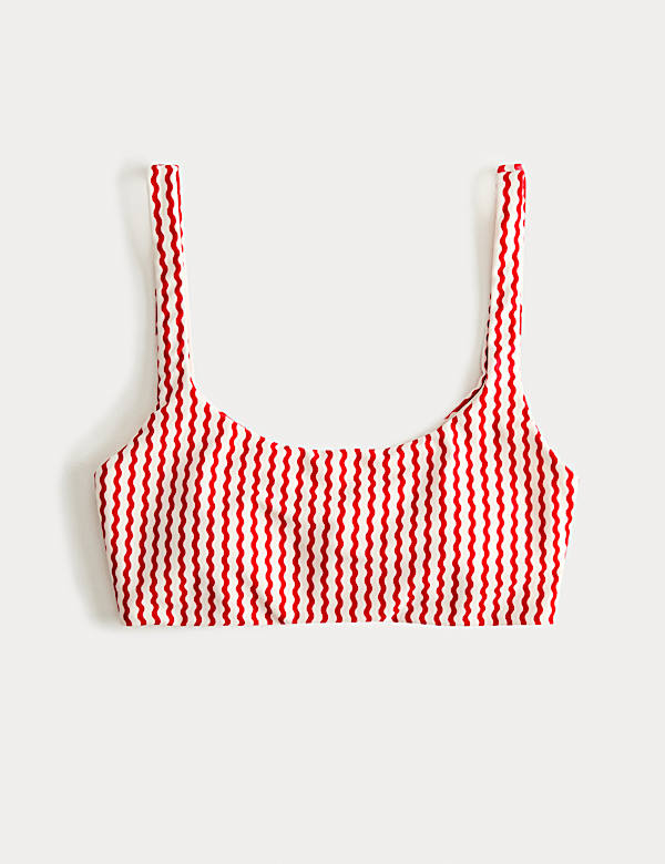 Parte de arriba de bikini estampado con escote abierto - ES